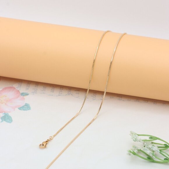 "Elegant Rose Gold Snake Chain Necklace, XPNL0326 - Picture 11 of 12